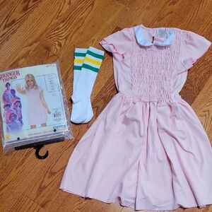 Pink Dress with White Collar and Socks
